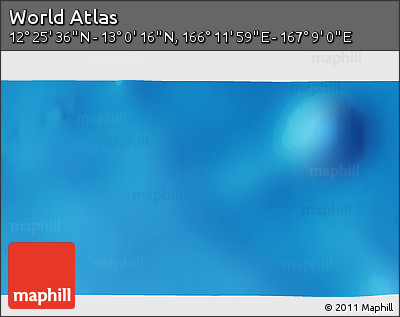 Physical 3D Map of the Area around 12° 42' 56" N, 166° 40' 30" E