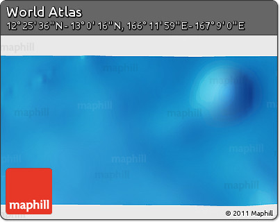 Physical 3D Map of the Area around 12° 42' 56" N, 166° 40' 30" E