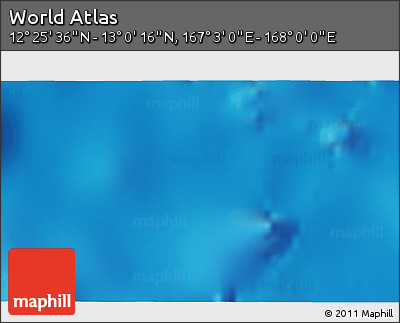 Physical 3D Map of the Area around 12° 42' 56" N, 167° 31' 30" E