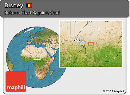 Satellite Location Map of Bisney