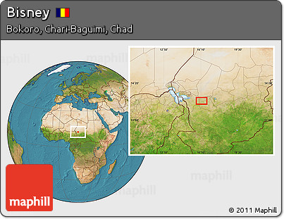 Satellite Location Map of Bisney
