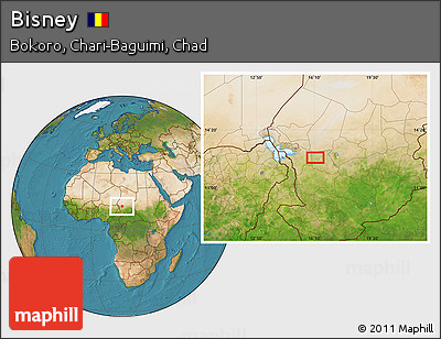 Satellite Location Map of Bisney