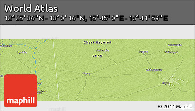 Physical Panoramic Map of the Area around 12° 42' 56" N, 16° 13' 30" E