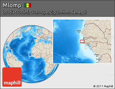 Shaded Relief Location Map of Mlomp