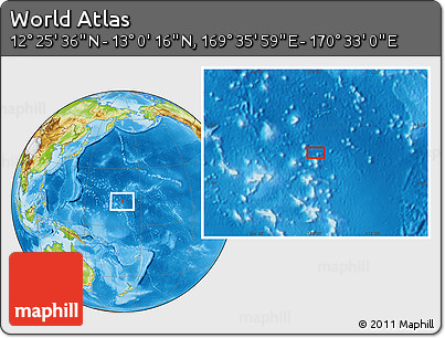 Physical Location Map of the Area around 12° 42' 56" N, 170° 4' 29" E