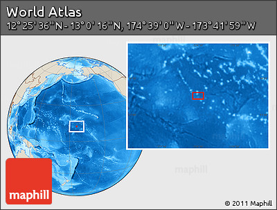 Shaded Relief Location Map of the Area around 12° 42' 56" N, 174° 10' 30" W