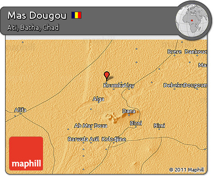 Political 3D Map of Mas Dougou