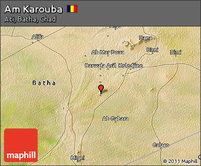 Satellite 3D Map of Am Karouba