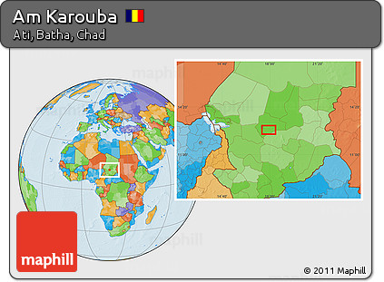 Political Location Map of Am Karouba