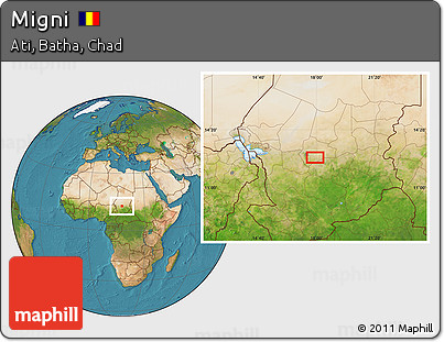 Satellite Location Map of Migni