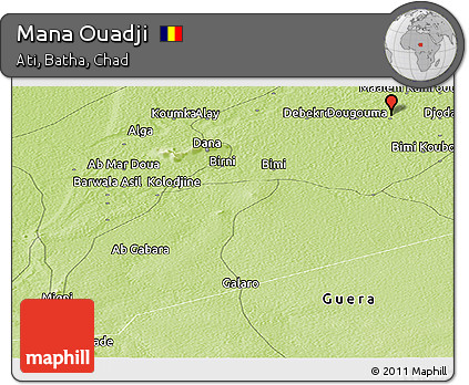 Physical Panoramic Map of Mana Ouadji