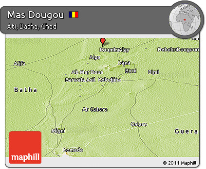 Physical Panoramic Map of Mas Dougou