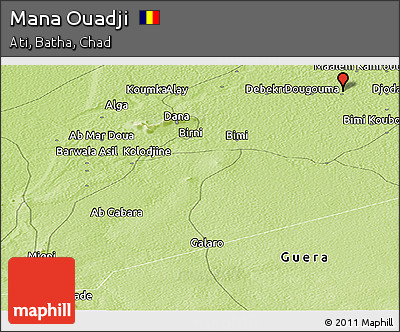 Physical Panoramic Map of Mana Ouadji