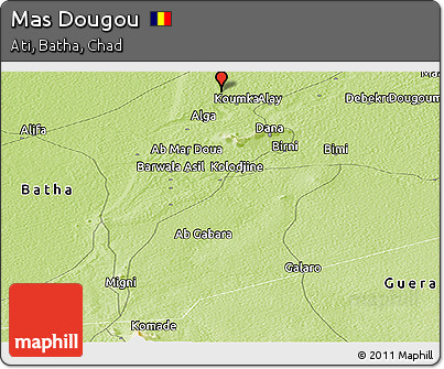 Physical Panoramic Map of Mas Dougou