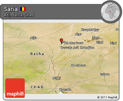 Satellite Panoramic Map of Saria