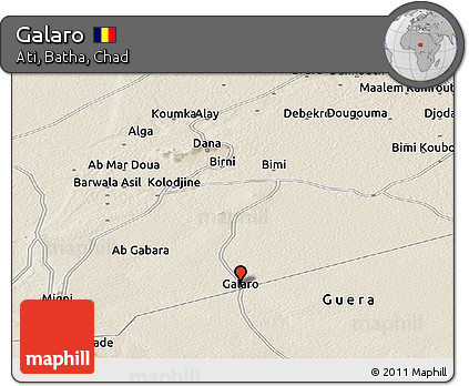 Shaded Relief Panoramic Map of Galaro