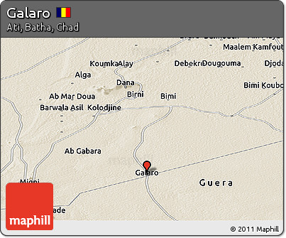 Shaded Relief Panoramic Map of Galaro