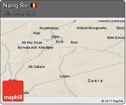 Shaded Relief Panoramic Map of Nang Ro
