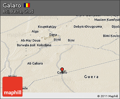 Shaded Relief Panoramic Map of Galaro