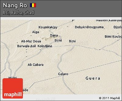 Shaded Relief Panoramic Map of Nang Ro