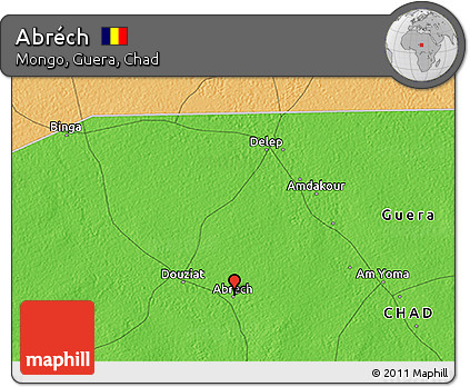 Political 3D Map of Abréch