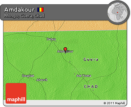 Political 3D Map of Amdakour