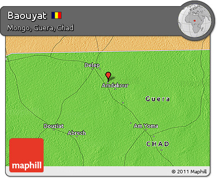 Political 3D Map of Baouyat