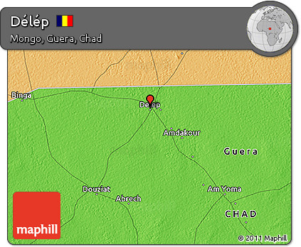 Political 3D Map of Délép