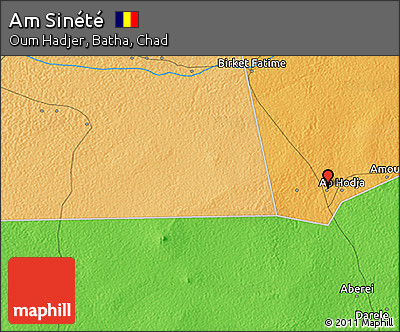 Political 3D Map of Am Sinété