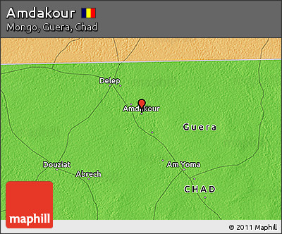 Political 3D Map of Amdakour