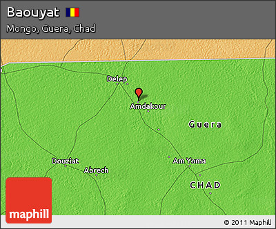Political 3D Map of Baouyat