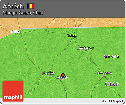 Political 3D Map of Abréch