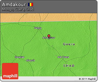 Political 3D Map of Amdakour