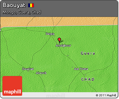 Political 3D Map of Baouyat
