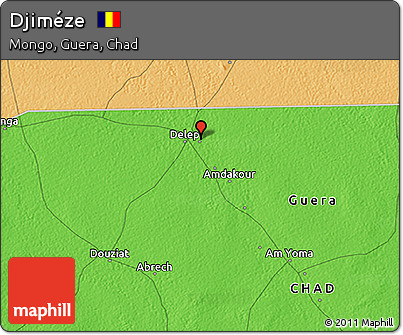 Political 3D Map of Djiméze