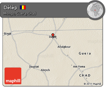 Shaded Relief 3D Map of Délép