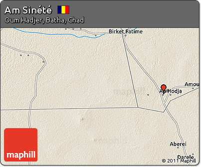 Shaded Relief 3D Map of Am Sinété