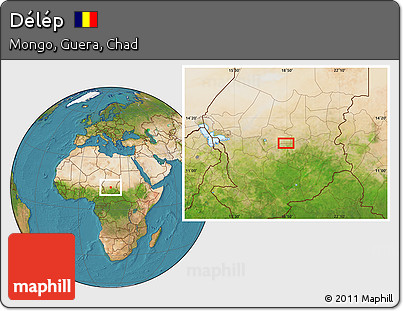 Satellite Location Map of Délép