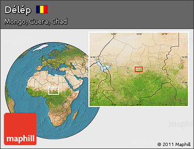 Satellite Location Map of Délép