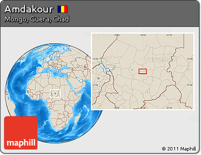Shaded Relief Location Map of Amdakour