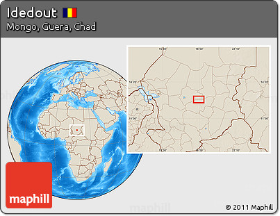 Shaded Relief Location Map of Idedout