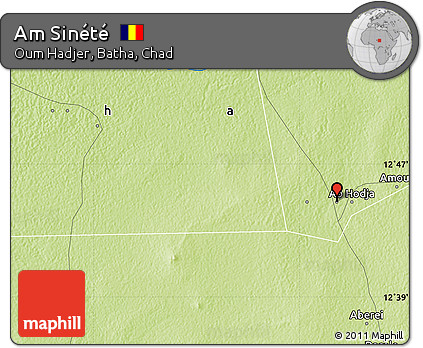 Physical Map of Am Sinété