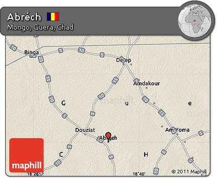 Shaded Relief Map of Abréch