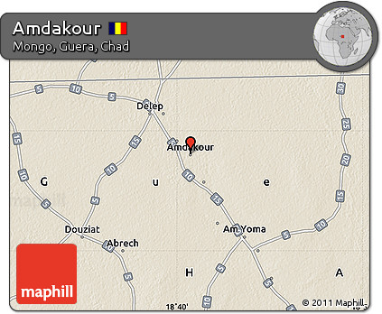 Shaded Relief Map of Amdakour