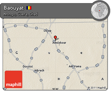 Shaded Relief Map of Baouyat