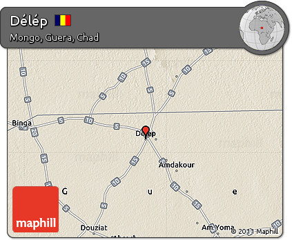 Shaded Relief Map of Délép