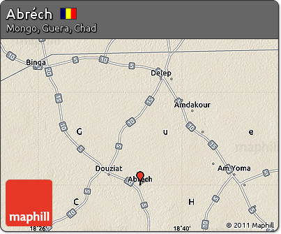 Shaded Relief Map of Abréch