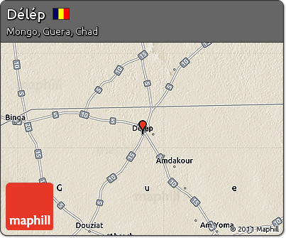 Shaded Relief Map of Délép