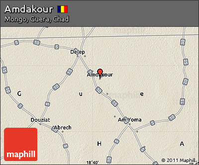 Shaded Relief Map of Amdakour