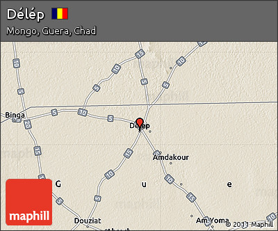 Shaded Relief Map of Délép